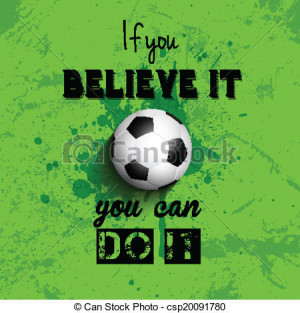 quote football or soccer background - stock illustration, royalty ...