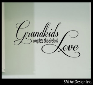 GRANDKIDS CIRCLE LOVE CHILDREN VINYL DECAL WALL FAMILY grandparents ...