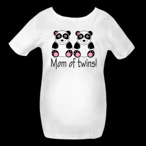 Cute Panda Mom Of Twins Pregnancy Tee Shirt