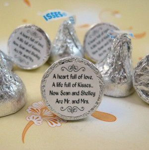 Mr. and Mrs. Personalized Hershey Kisses Label Sticker
