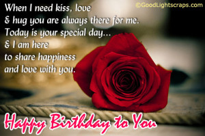 Romantic birthday scraps, greetings and cards, happy birthday love ...
