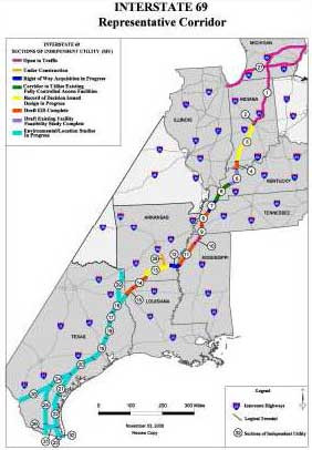 Interstate 69 Corridor Map