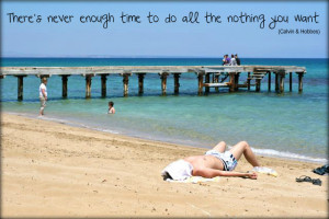 There’s never enough time to do all the nothing you want.