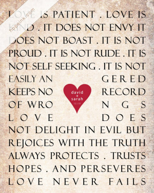 Wedding Scripture Art, 1 Corinthians 13 Love Bible Verses (8x10)