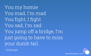 mad, I'm mad You fight, I fight You sad, I'm sad You jump off a bridge ...