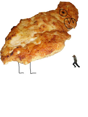 that is a picture of me being chased by chicken schnitzel yes i am ...