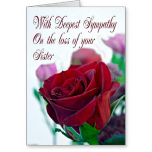 Sympathy on loss of sister, with a red rose greeting cards