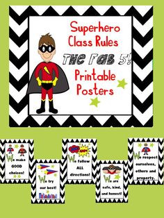 Superhero Classroom Rules (Super Hero Theme)