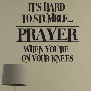 Hard To Stumble Prayer Religious Quote Wall Sticker 1
