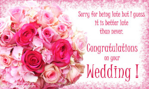 wedding belated card to wish the married couple. Send this Belated ...