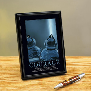 Courage Firefighter Framed Desktop Print