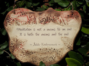 Jiddu Krishnamurti Quote Ceramic Plaque - Sepia