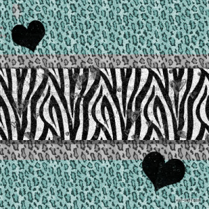 Hearts And Teal Animal Print Formspring Background