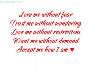 Love Me Without Fear