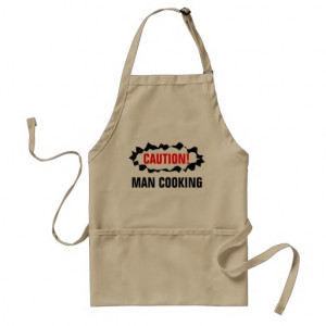 Funny BBQ apron for men | Caution man cooking
