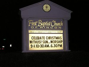 ... church sign. I read it and said, 