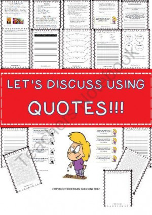 Lets Discuss Using Quotes! Robert Louis Stevenson 14 Tasks- Key added ...