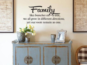 FAMILY Like BRANCHES of TREE Grow TOGETHER Quote Vinyl Wall Decal ...
