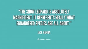 The snow leopard is absolutely magnificent. It represents really what ...