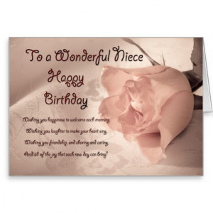 Elegant rose birthday card for niece