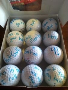 Golf Balls with funny saying written on them for a Secret Santa Gift ...