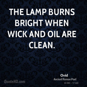 The lamp burns bright when wick and oil are clean.