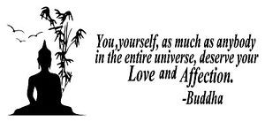 Buddha Zen Yourself Love Affection Inspiring Quote Home Wall Decor ...