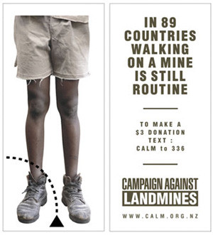 Landmine Awareness Ketchup Packet