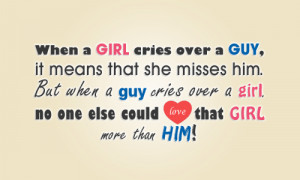 Love Quotes Pics • When a girl cries over a guy, it means that she ...