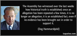 The Assembly has witnessed over the last weeks how historical truth is ...