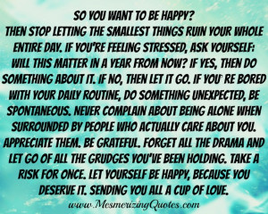 Do you want to be Happy?