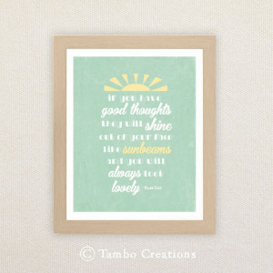 Printable Wall Art. Roald Dahl quote. If you have good thoughts.... $9 ...