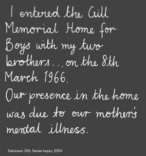 ... presence in the home was due to our mother’s mental illness