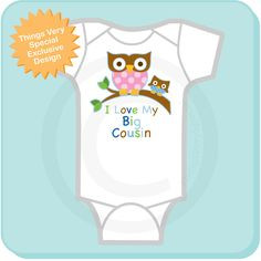 Boy's I Love My Big Cousin Little Cousin Owl by ThingsVerySpecial, $14 ...