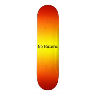 Red Yellow And Black Gradient No Haters Quote Custom Skate Board