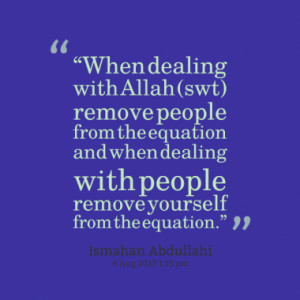 ... remove people from the equation and when dealing with people remove