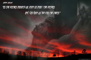 Bible Verses John 10:15 Jesus Crucified On The Cross Wallpaper