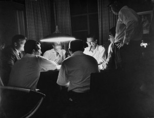 ... Milton Berle, Ernie Kovacs with 85-cent cigar, director Billy Wilder