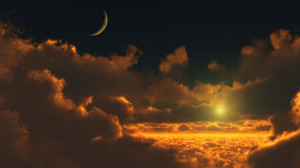 View Moon, Sun and clouds in full screen