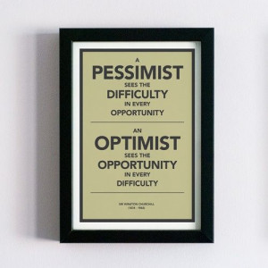 Winston Churchill quote Optimism vs pessimism