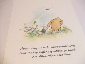 How Lucky I Am - Winnie the Pooh Quote - Classic Pooh and Piglet 8x10 ...