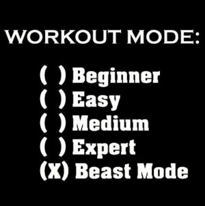 work out mode : beast mode