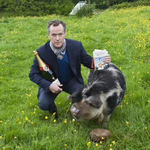 2014 winner Edward St Aubyn with his pig Lost for Words