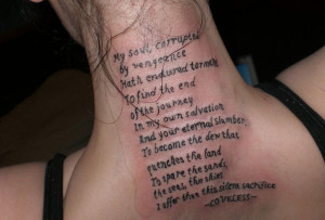 back neck quote inspired from genesis looking wonderful