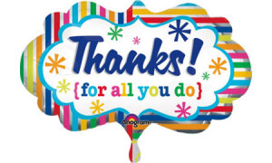 thank you balloon rainbow stripe 32in foil balloon sku 534622 $ 12 99 ...