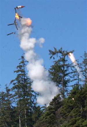 Space-race rocket blows up