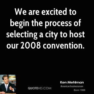 We are excited to begin the process of selecting a city to host our ...