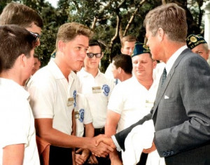 Iconic photo of Bill Clinton meeting JFK in 1963 gets a color update
