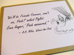 ... Quote - Classic Piglet and Pooh Note Card #winniethepooh #quote #
