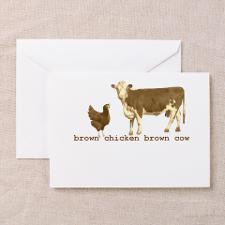 Brown Chicken Brown Cow Greeting Card for